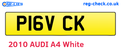 P16VCK are the vehicle registration plates.
