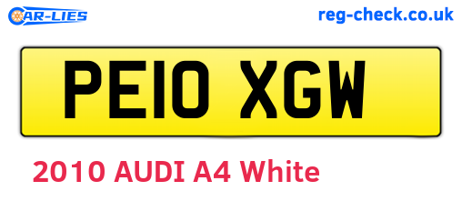 PE10XGW are the vehicle registration plates.