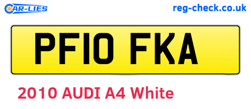 PF10FKA are the vehicle registration plates.