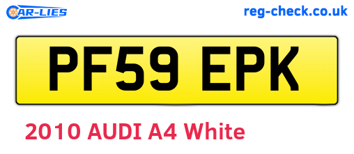 PF59EPK are the vehicle registration plates.