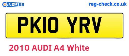 PK10YRV are the vehicle registration plates.