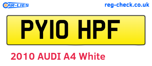 PY10HPF are the vehicle registration plates.