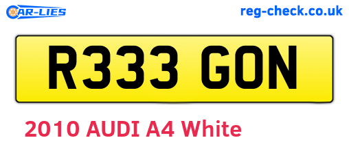 R333GON are the vehicle registration plates.