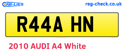R44AHN are the vehicle registration plates.