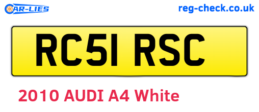 RC51RSC are the vehicle registration plates.