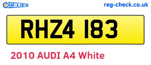 RHZ4183 are the vehicle registration plates.