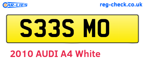 S33SMO are the vehicle registration plates.
