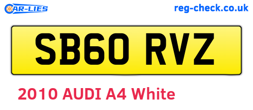 SB60RVZ are the vehicle registration plates.