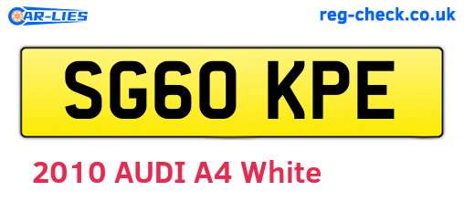SG60KPE are the vehicle registration plates.