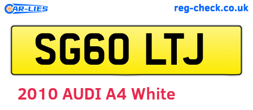 SG60LTJ are the vehicle registration plates.