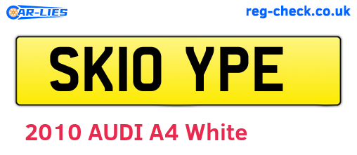 SK10YPE are the vehicle registration plates.