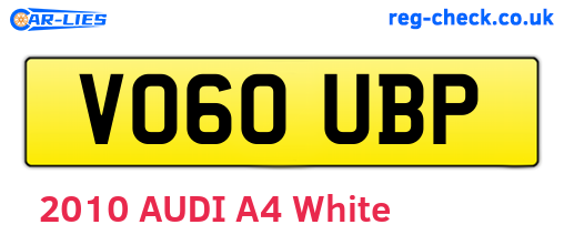VO60UBP are the vehicle registration plates.