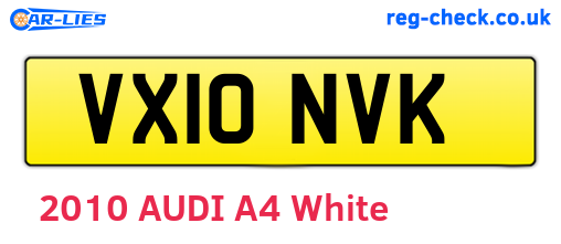 VX10NVK are the vehicle registration plates.