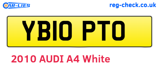 YB10PTO are the vehicle registration plates.