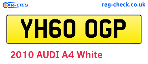 YH60OGP are the vehicle registration plates.
