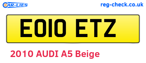 EO10ETZ are the vehicle registration plates.