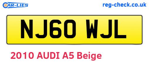 NJ60WJL are the vehicle registration plates.