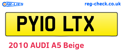 PY10LTX are the vehicle registration plates.