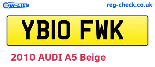 YB10FWK are the vehicle registration plates.