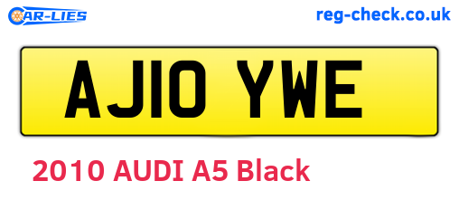 AJ10YWE are the vehicle registration plates.