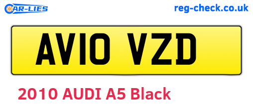 AV10VZD are the vehicle registration plates.