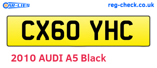 CX60YHC are the vehicle registration plates.