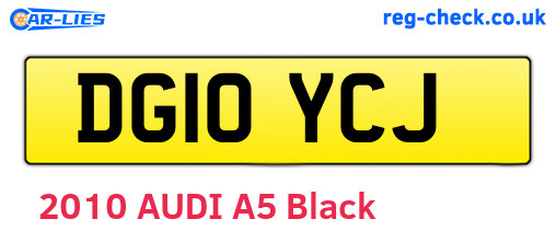DG10YCJ are the vehicle registration plates.