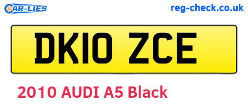 DK10ZCE are the vehicle registration plates.