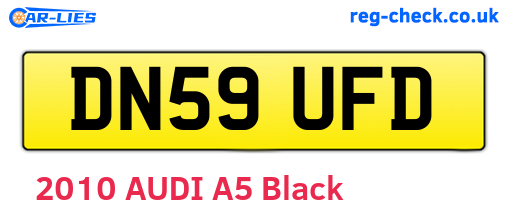 DN59UFD are the vehicle registration plates.