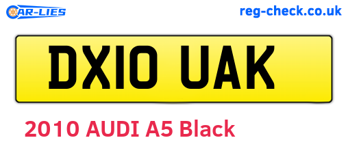 DX10UAK are the vehicle registration plates.