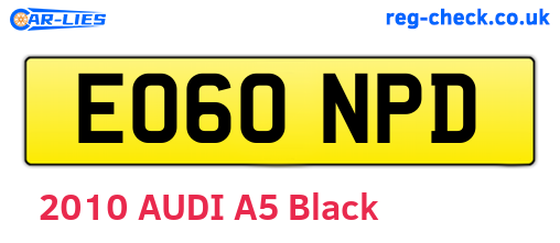 EO60NPD are the vehicle registration plates.