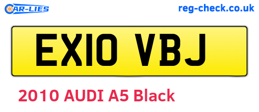 EX10VBJ are the vehicle registration plates.