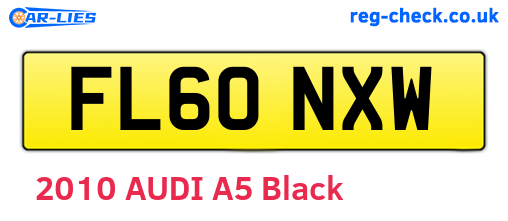 FL60NXW are the vehicle registration plates.