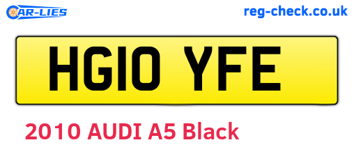 HG10YFE are the vehicle registration plates.