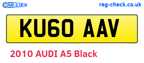KU60AAV are the vehicle registration plates.
