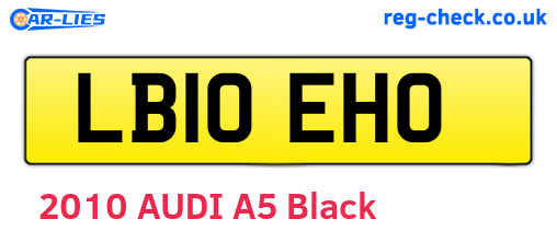 LB10EHO are the vehicle registration plates.
