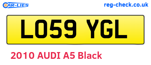 LO59YGL are the vehicle registration plates.