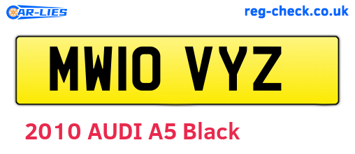 MW10VYZ are the vehicle registration plates.