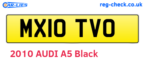 MX10TVO are the vehicle registration plates.