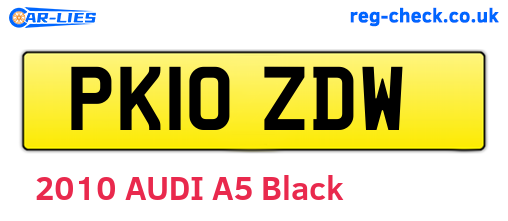 PK10ZDW are the vehicle registration plates.