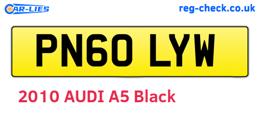 PN60LYW are the vehicle registration plates.