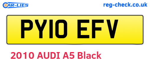 PY10EFV are the vehicle registration plates.