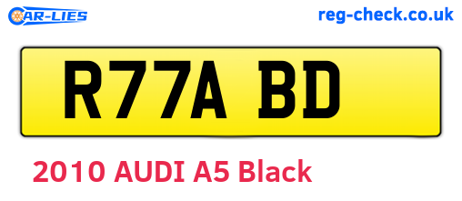 R77ABD are the vehicle registration plates.