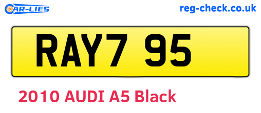 RAY795 are the vehicle registration plates.