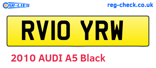 RV10YRW are the vehicle registration plates.