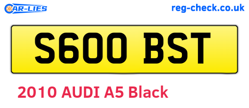 S600BST are the vehicle registration plates.