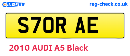 S70RAE are the vehicle registration plates.