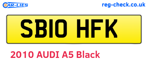 SB10HFK are the vehicle registration plates.