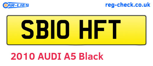 SB10HFT are the vehicle registration plates.
