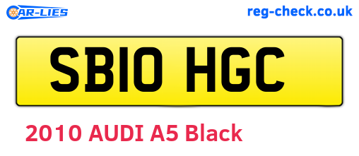 SB10HGC are the vehicle registration plates.